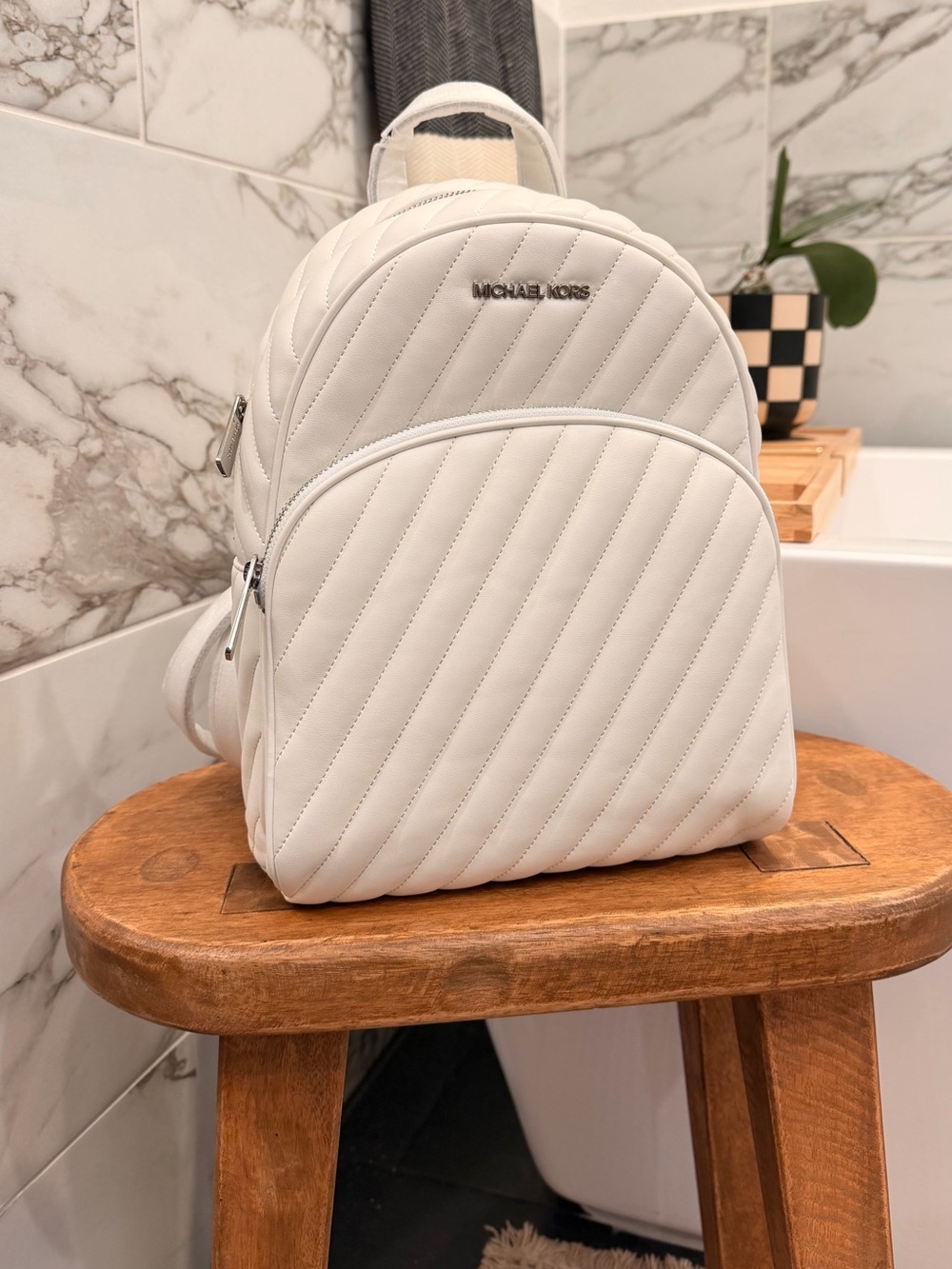 MICHAEL KORS off white Mini Backpack